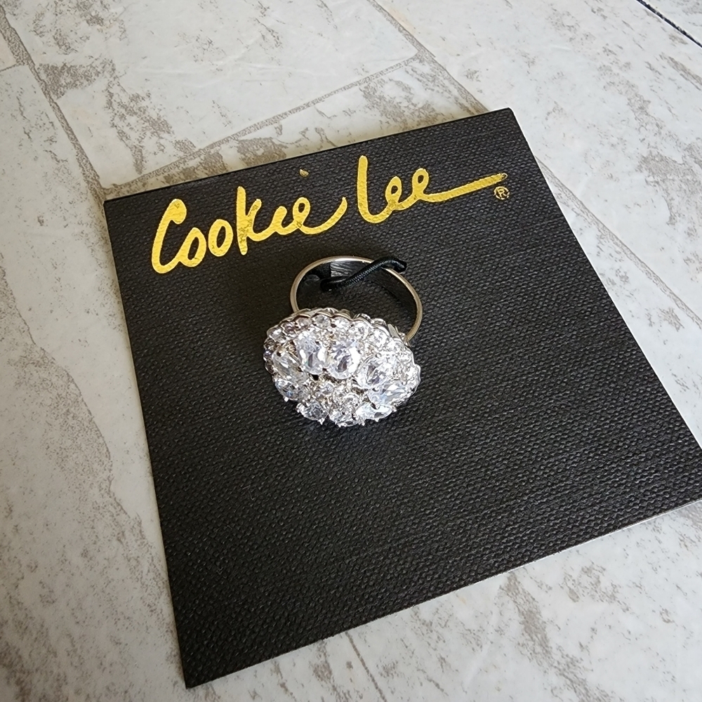 Cookie Lee silver bling jewel ring NWT - Picture 2 of 13